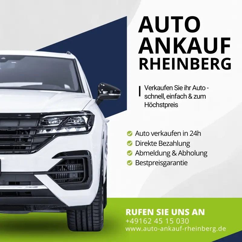 Autoankauf Rheinberg - Verkaufen Sie ihr Auto - schnell, einfach & zum Höchstpreis